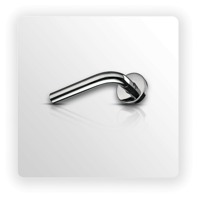 Polished Stainless Steel Door Handles with Straight Lever