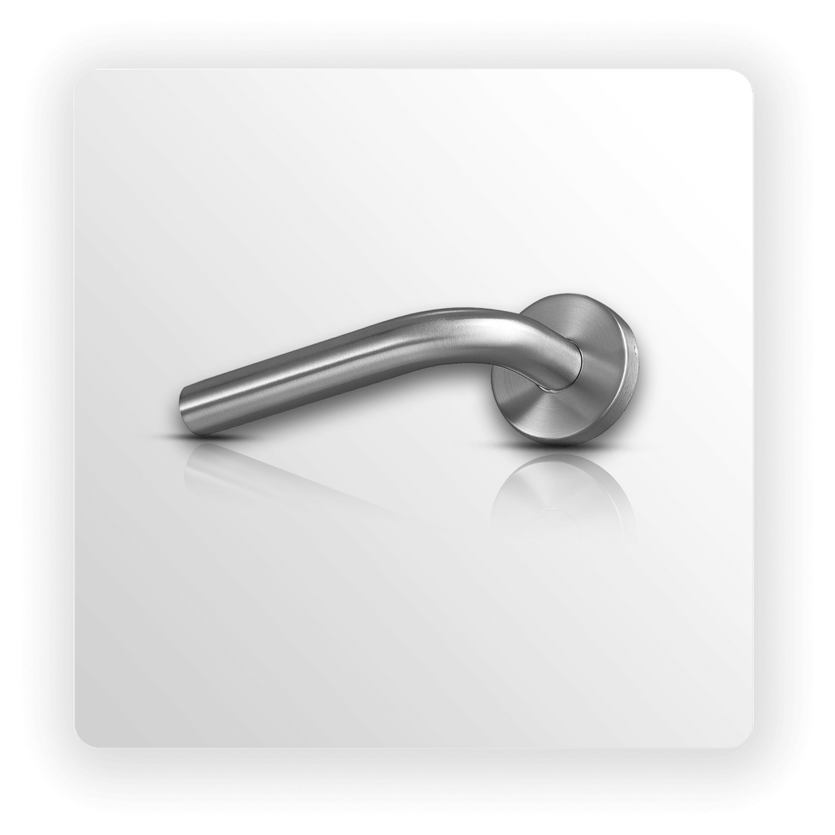 Brushed Steel Straight Lever Door Handles on Rose