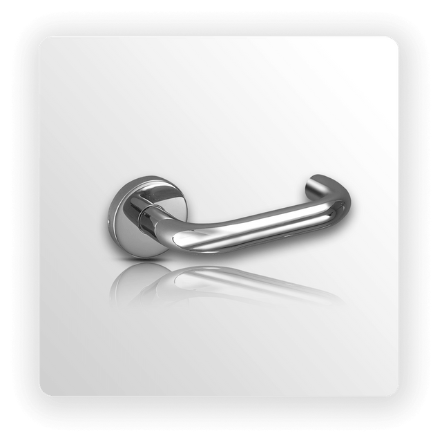 Disabled Door Handles with Polished Return to Door Lever