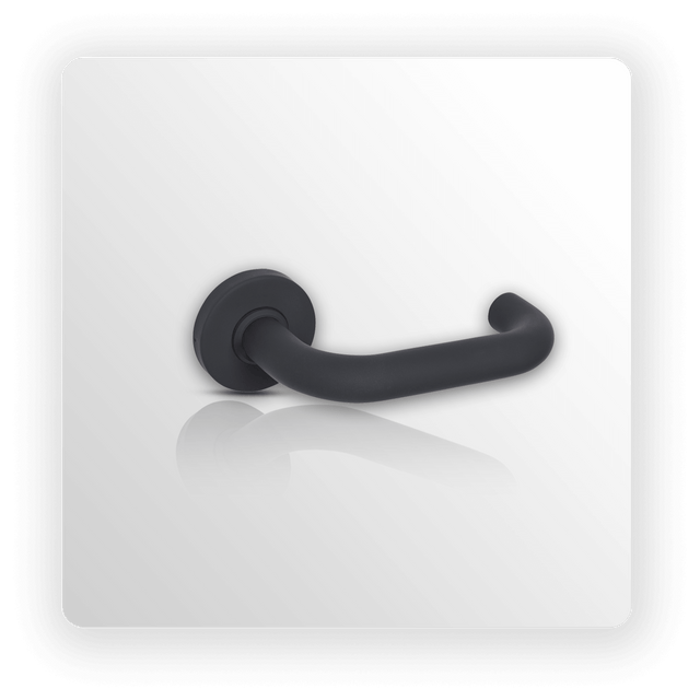 Internal Matte Black Door Handles with Return to Door Levers