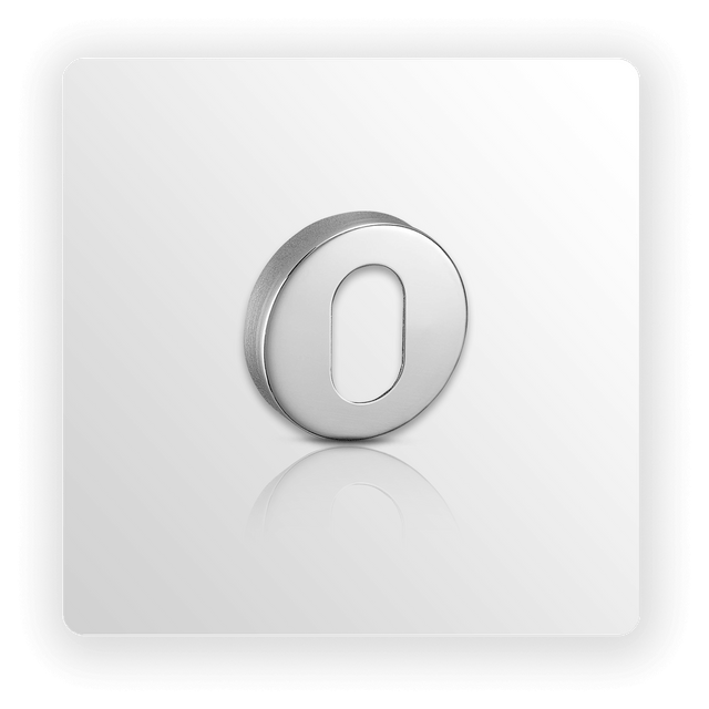 Oval Escutcheon Pair 10mm in Polished Stainless Steel