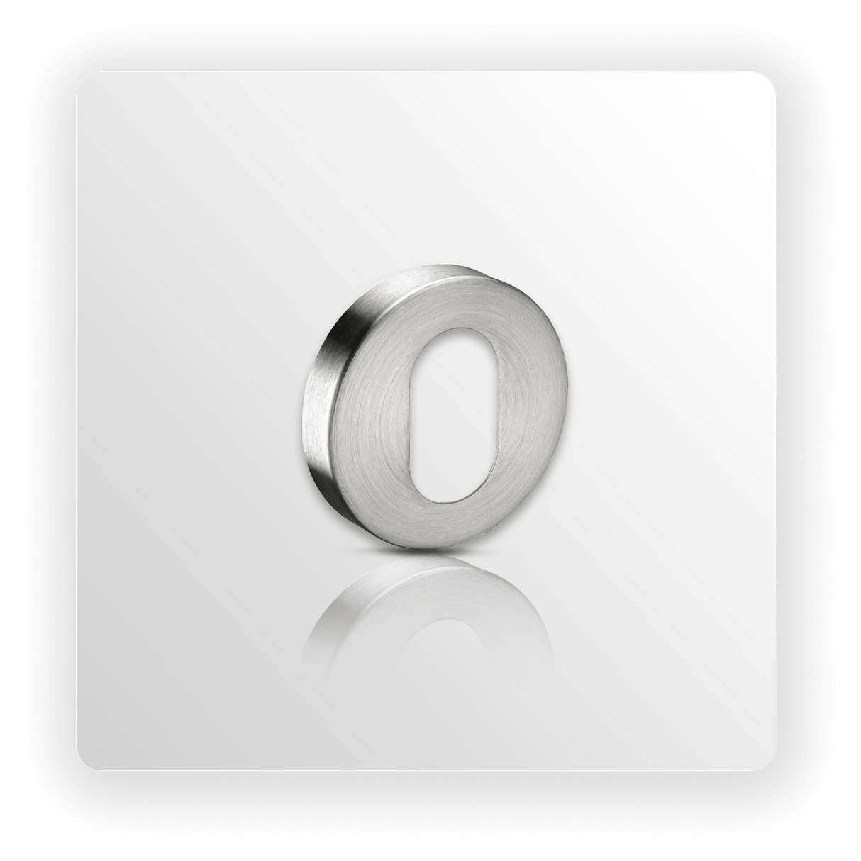 Oval Keyhole Cover Escutcheon 10mm in Satin Stainless Steel