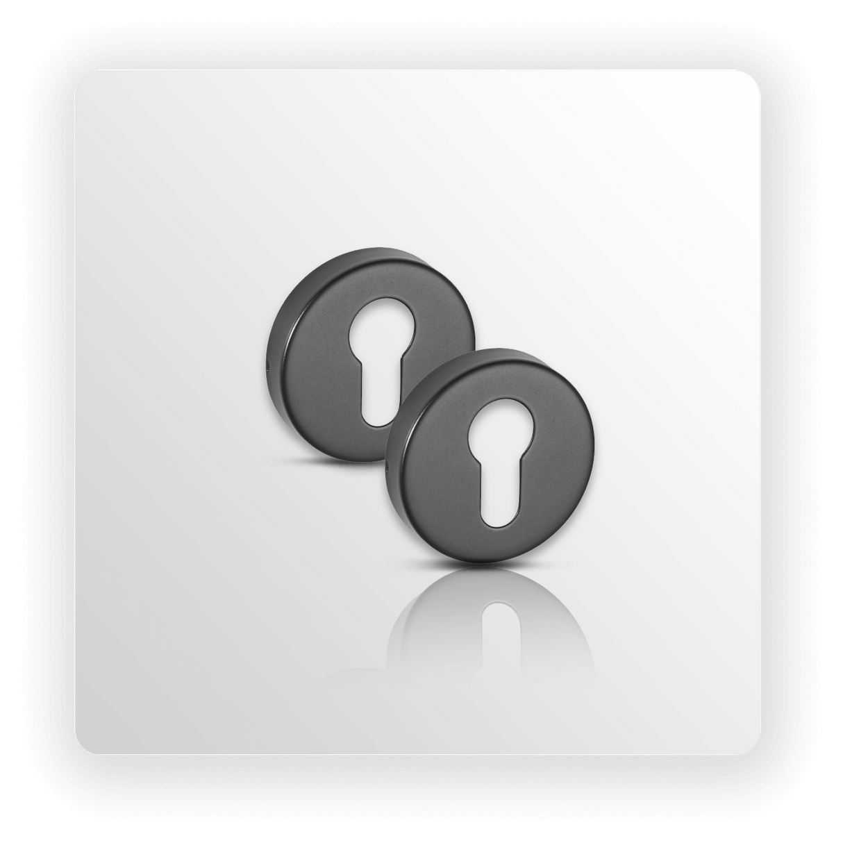 Matte Black Escutcheon Pair Euro Profile 10mm