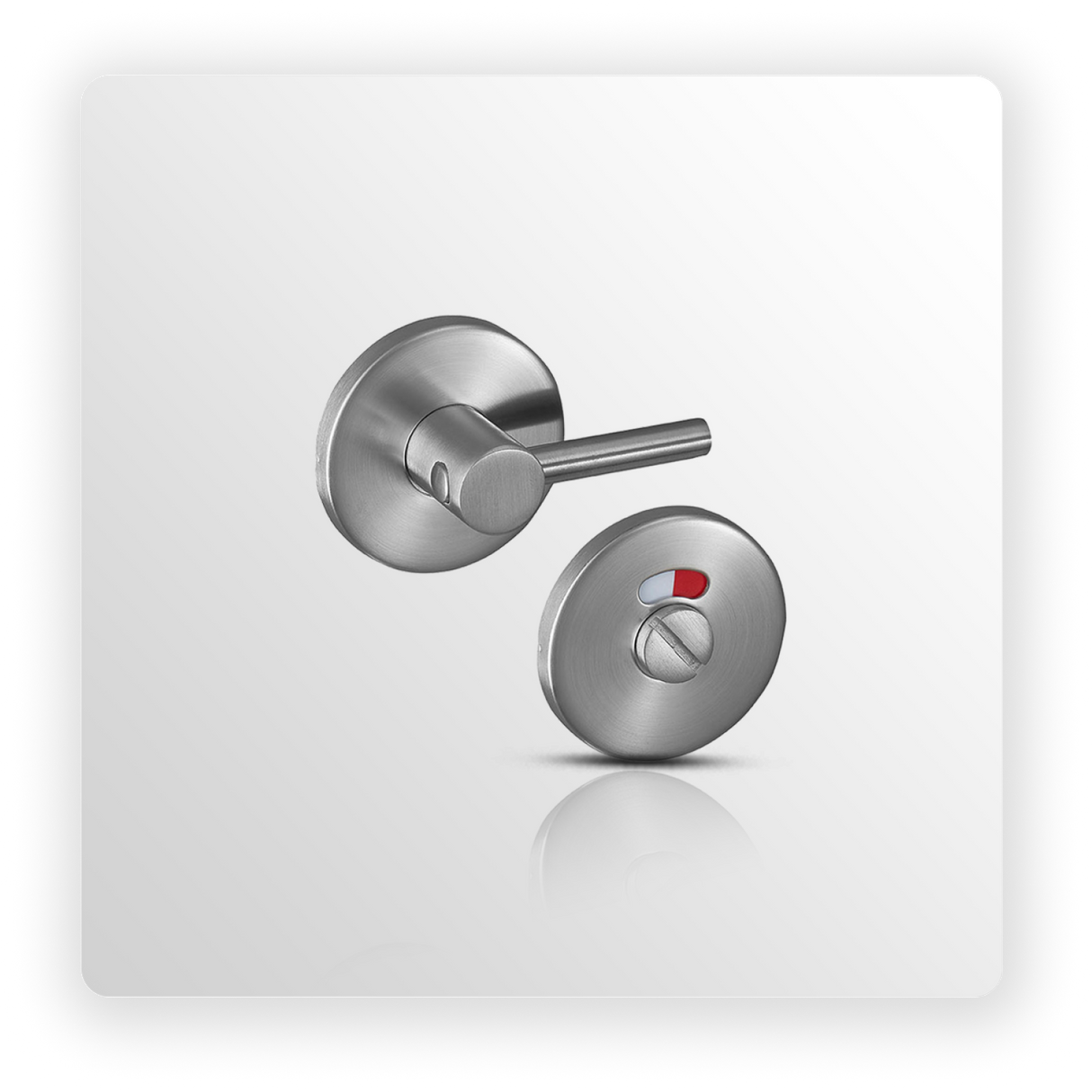 Disabled Toilet Door Lock Set 6mm in Satin Stainless Steel