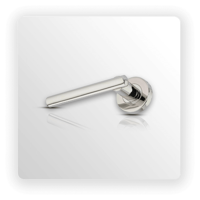 Polished Stainless Steel Round Rose Door Handles