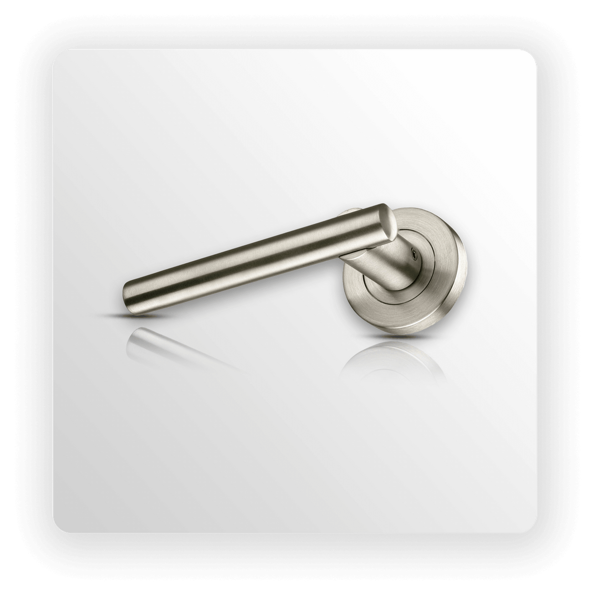 Satin Stainless Steel T Bar Lever on Rose Door Handles