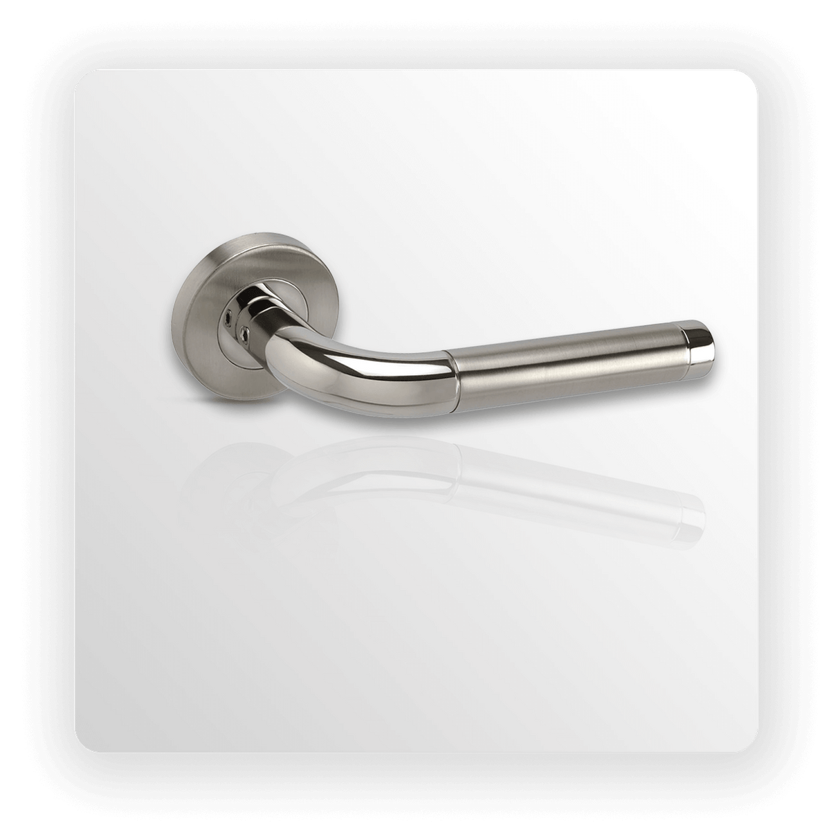 Stainless Steel Internal Door Handles on Rose with Duo Finish