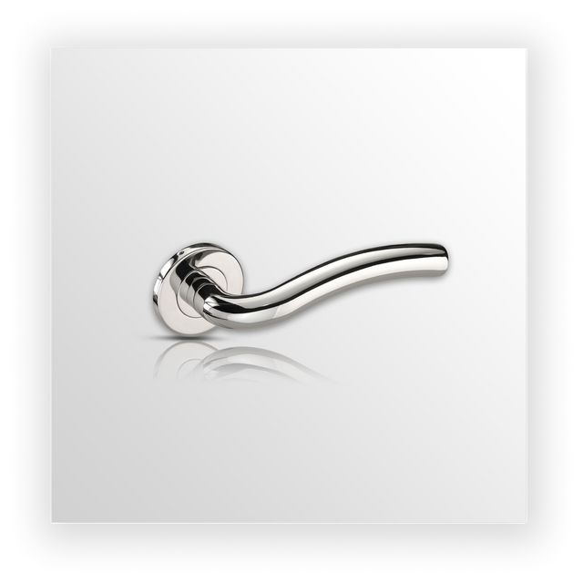 Designer Door Handles on Slimline Round Rose