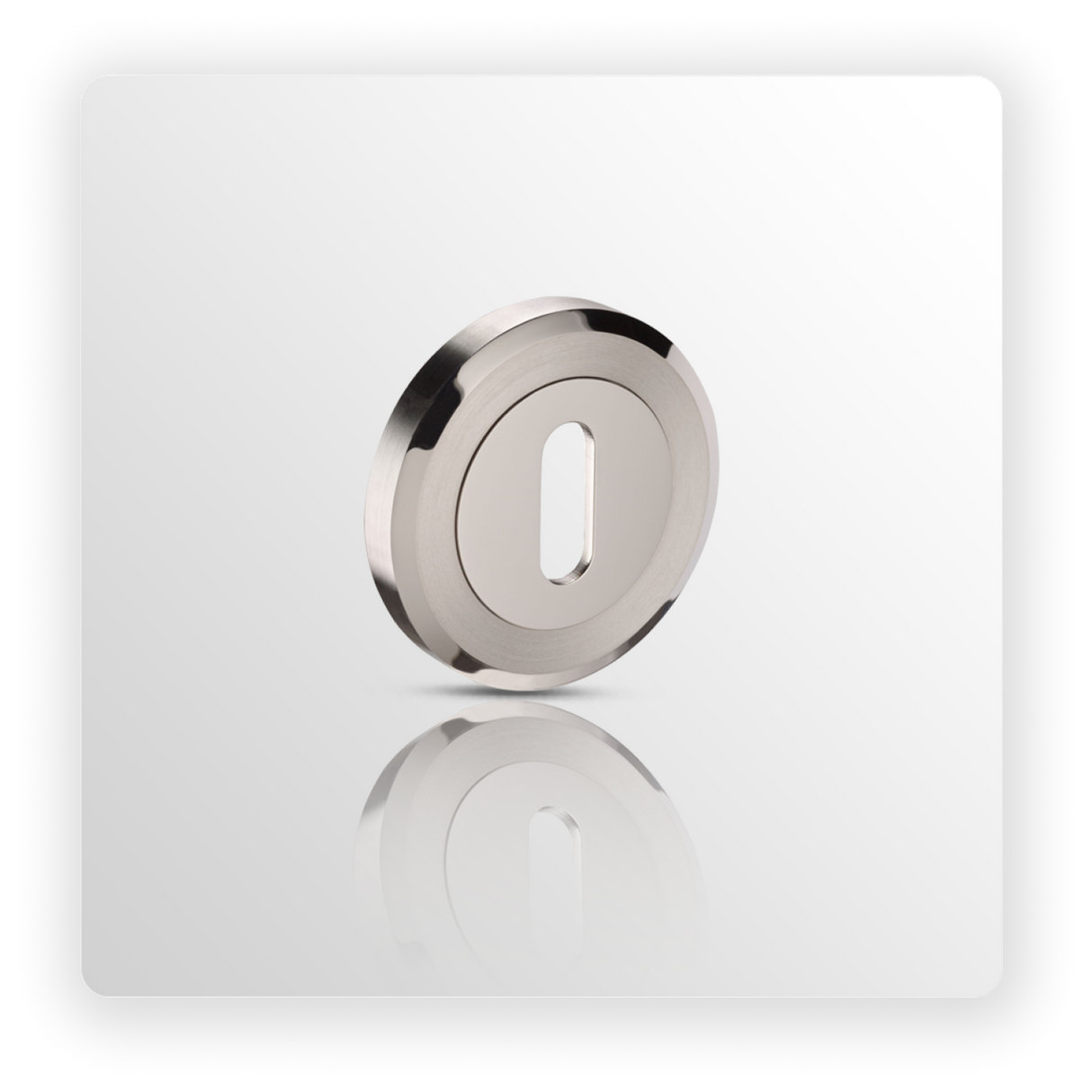 Duo Stainless Standard Keyhole Escutcheon Pairs 8mm