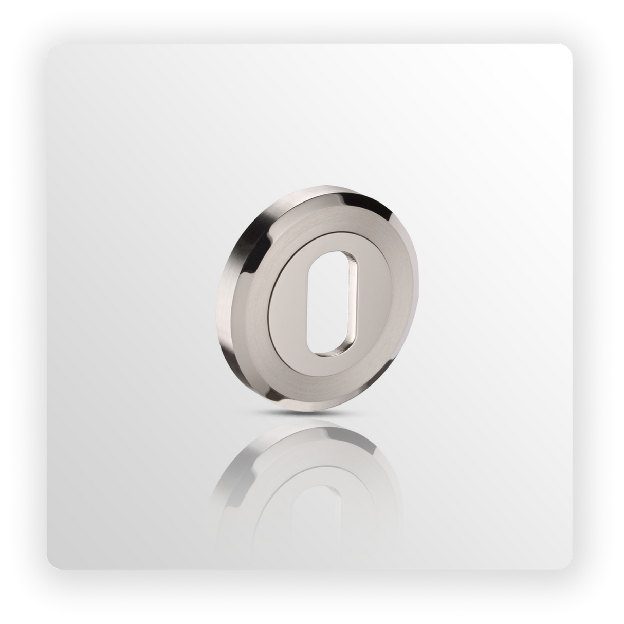 Oval Escutcheon Pair in Duo Stainless Steel Finish
