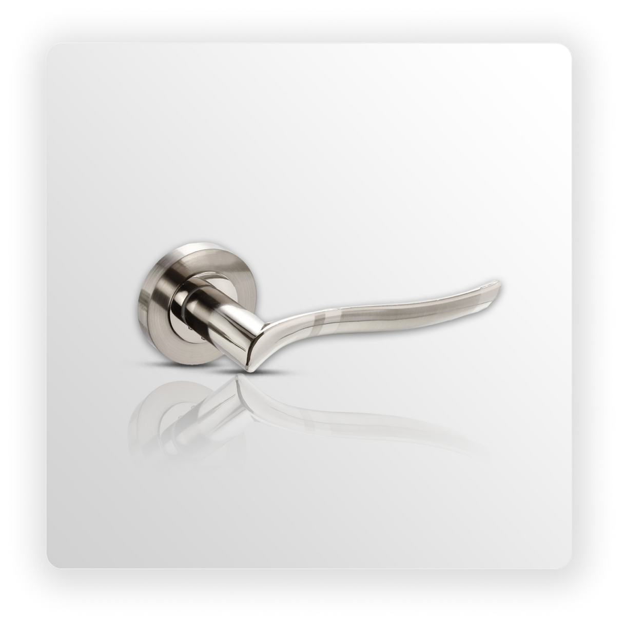 Wave Designer Chrome Door Handles on Rose with Duo Finish