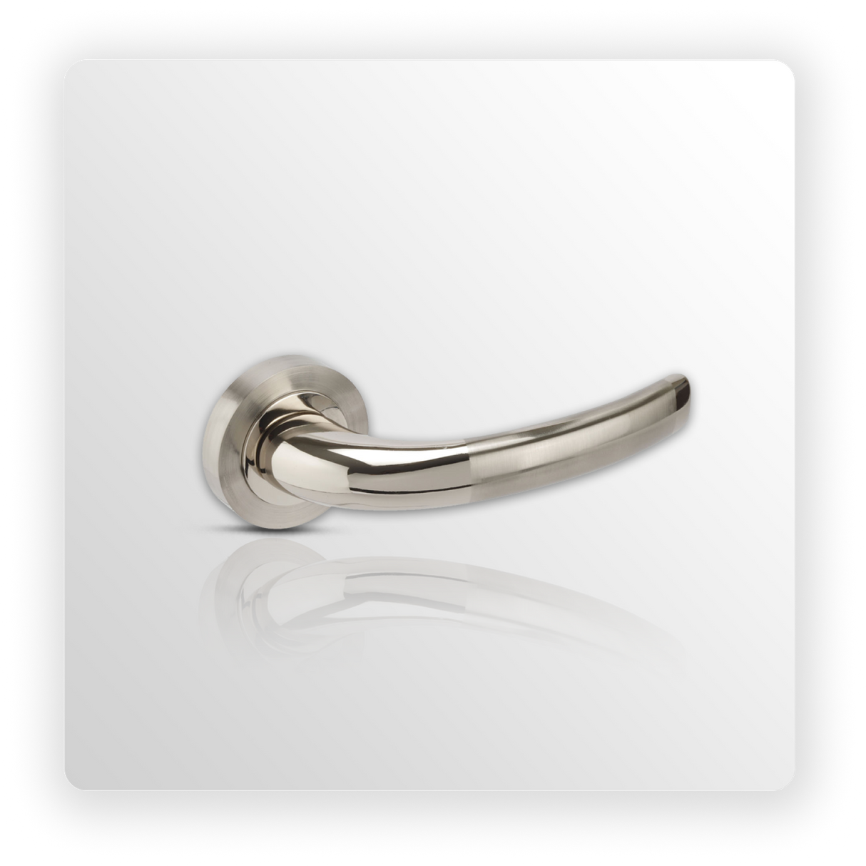 Interior Door Handles on Rose with Duo Chrome Finish