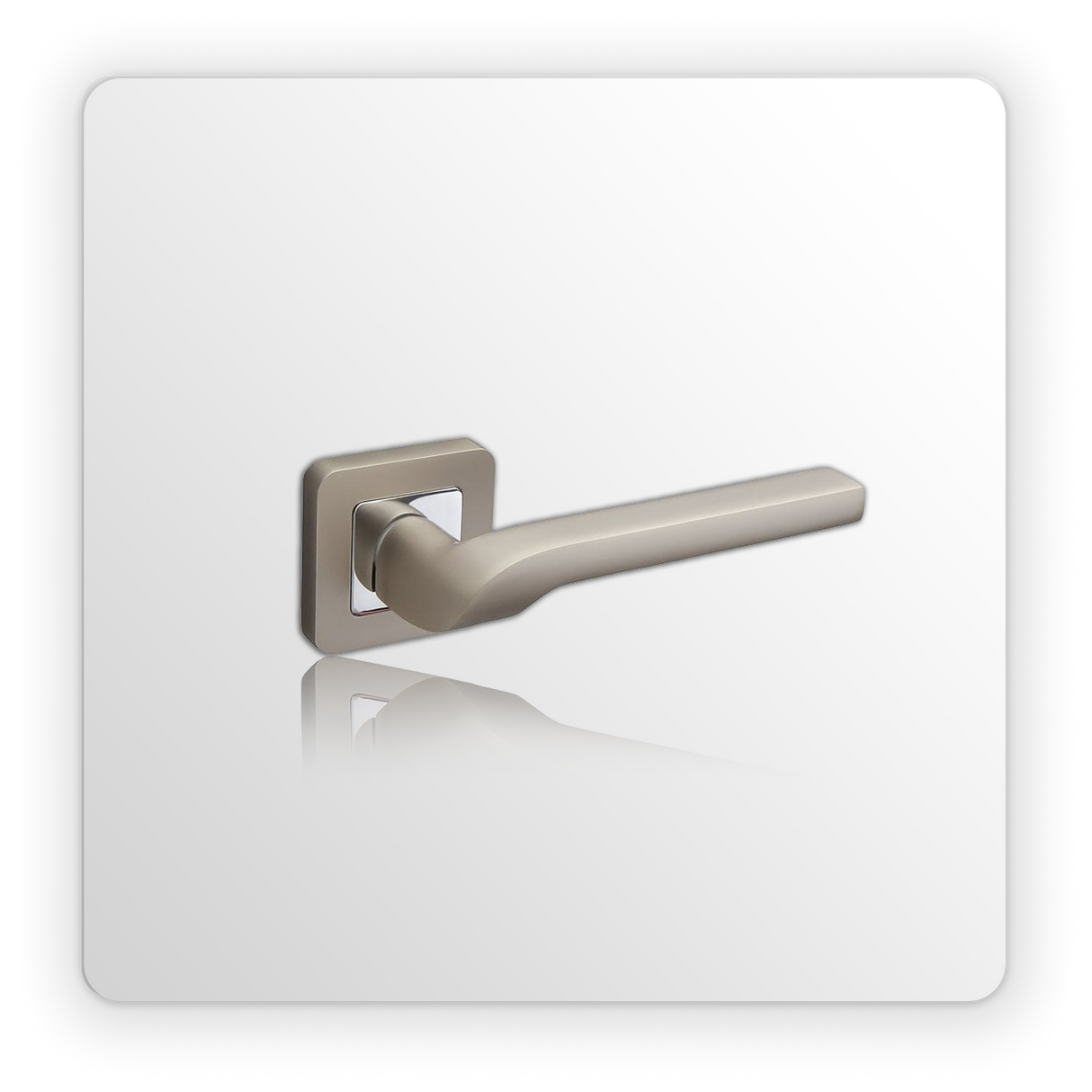 Satin Chrome Square Rose Door Handles