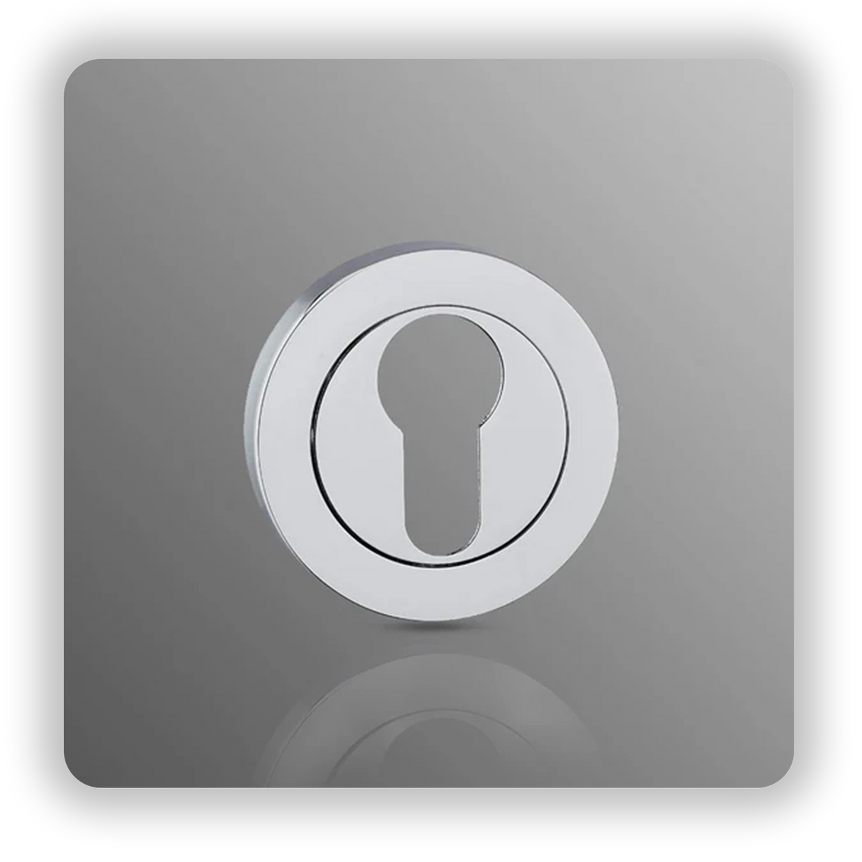 ROUND EURO ESCUCTHEON in Polish Chrome finish