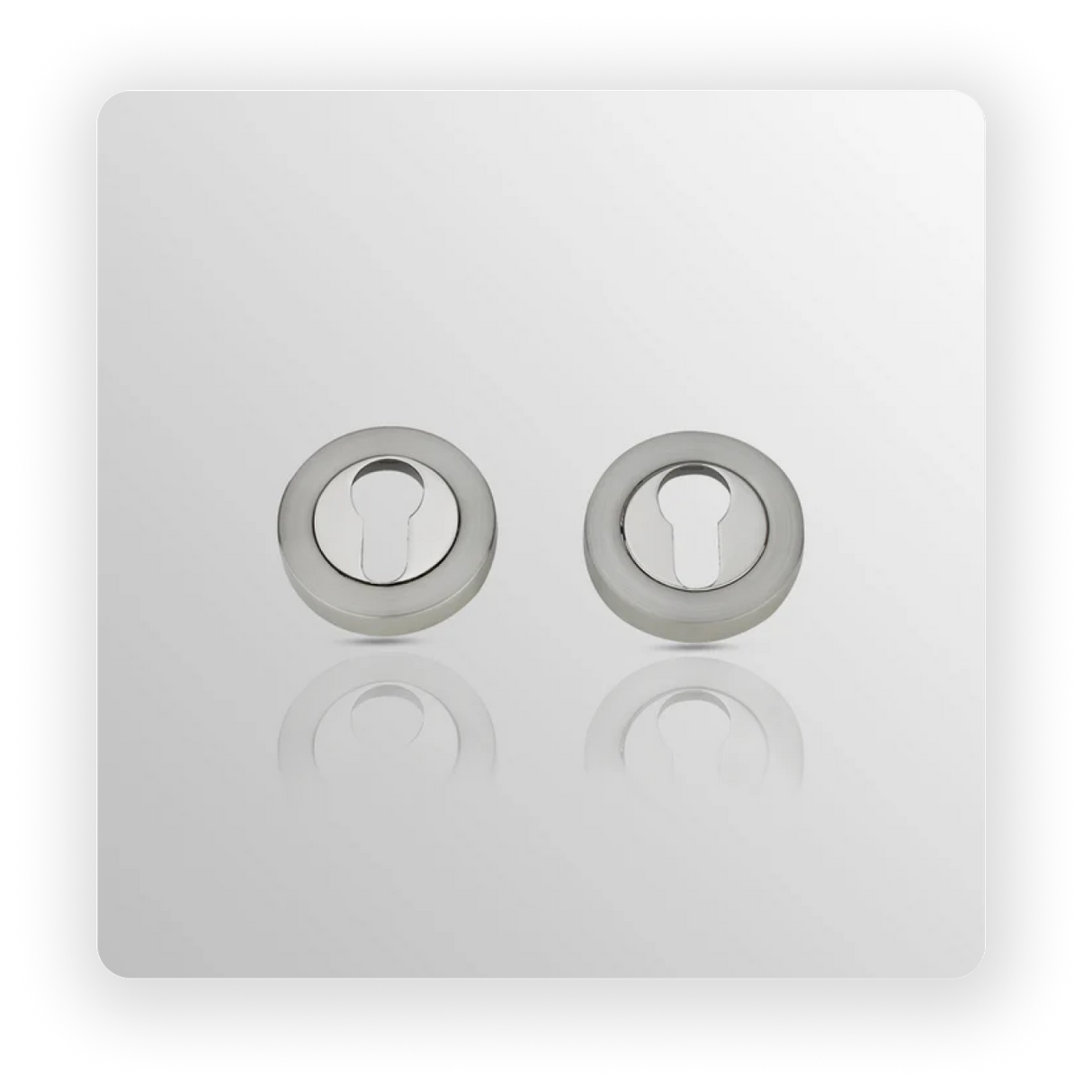 ROUND EURO ESCUCTHEON in Satin Nickle/ Polish Nickle finish