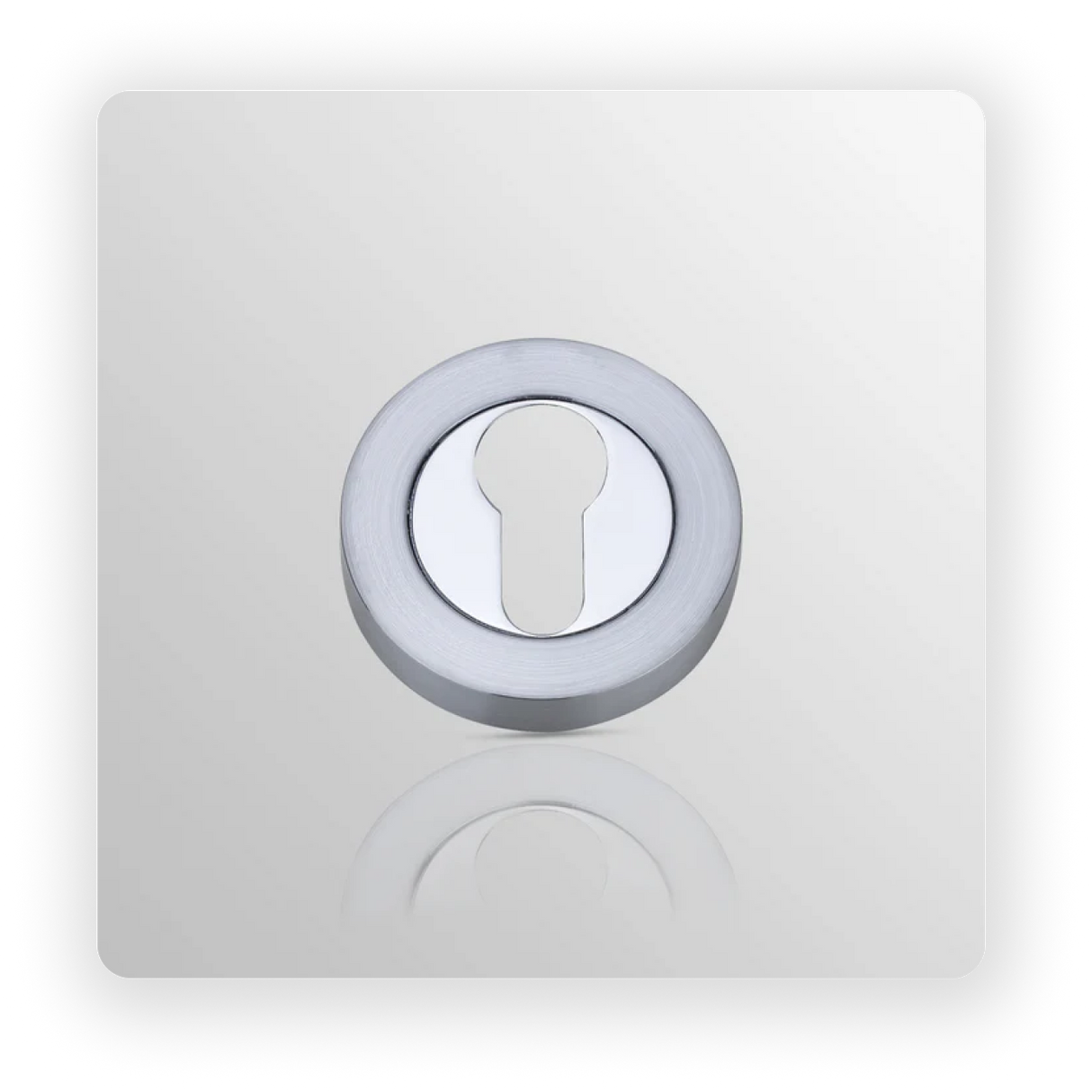 ROUND EURO ESCUCTHEON in Satin Chrome/ Polish Chrome finish