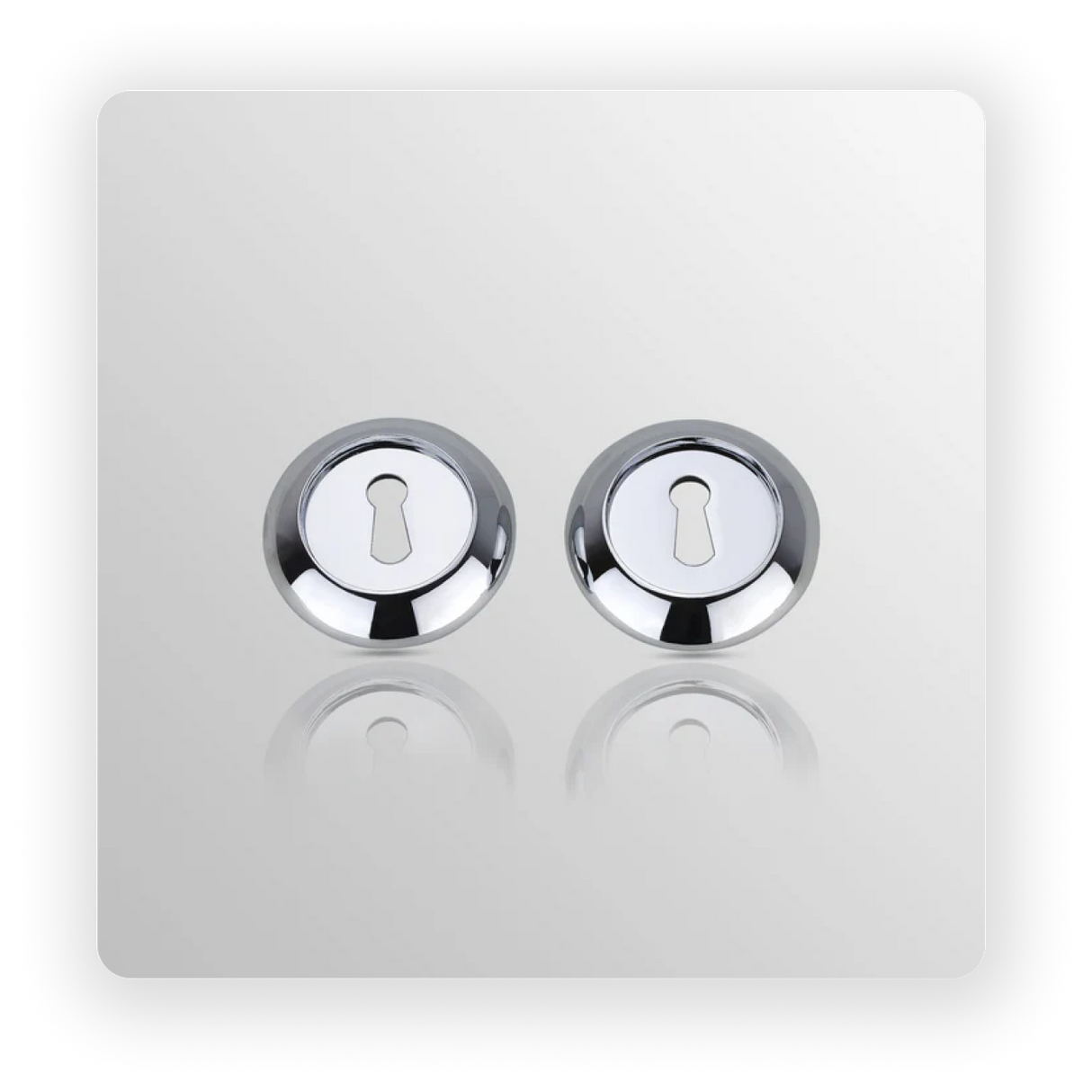 RAISED ROUND KEY ESCUCTHEON in Polish Chrome finish