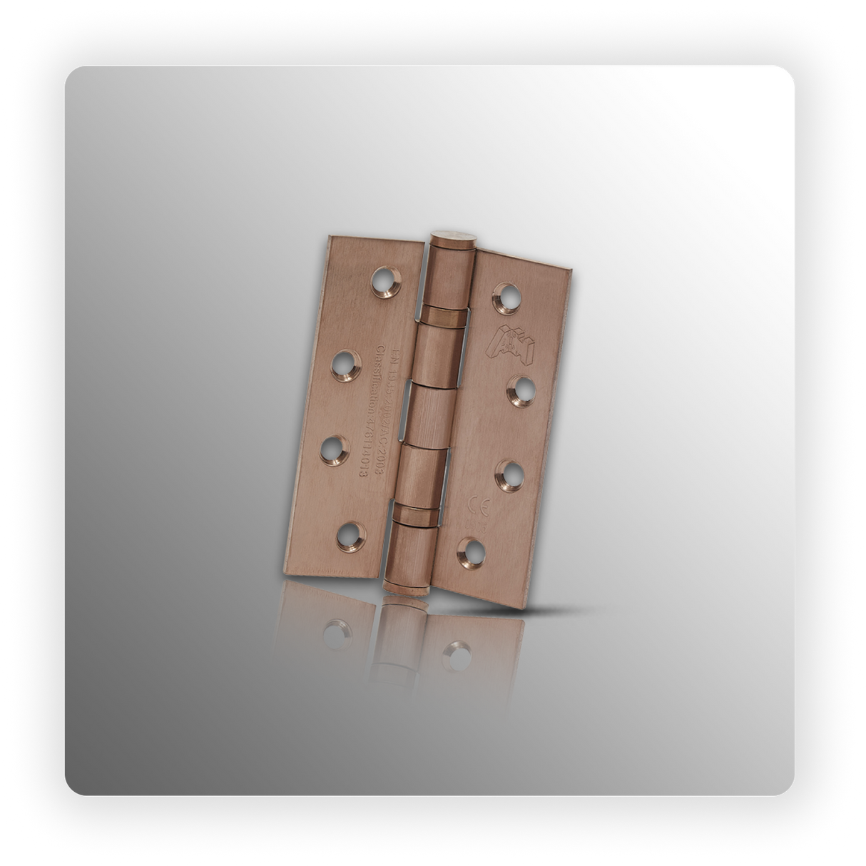 4 Inch Ball Bearing Hinges in Satin Copper Finish