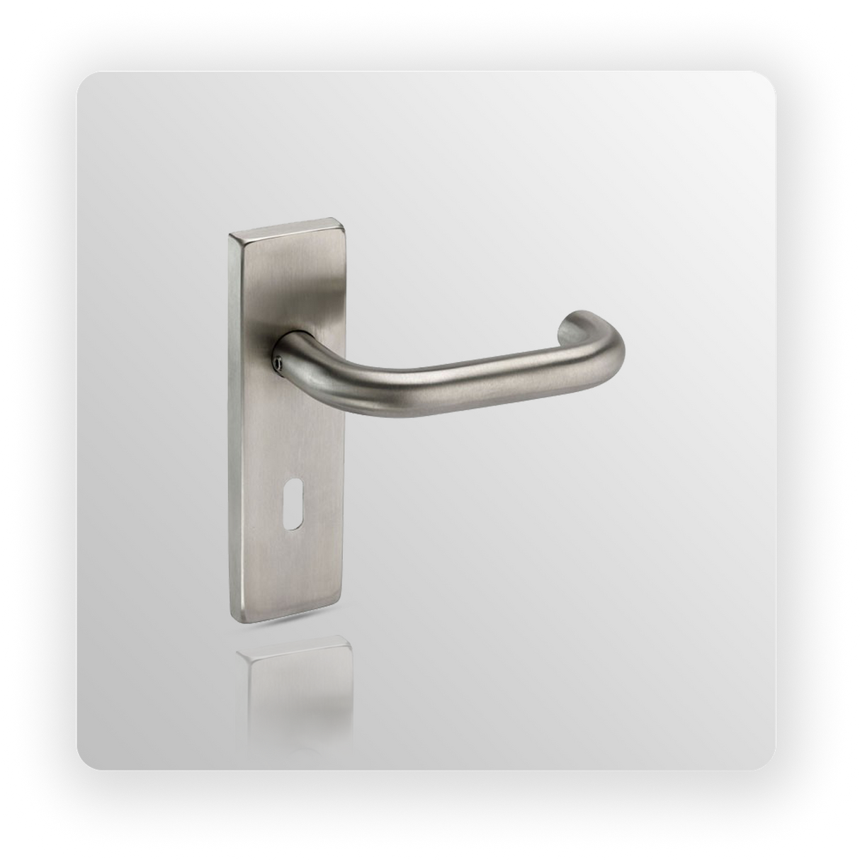Satin Stainless Steel Door Handles with Standard Keyhole Profile