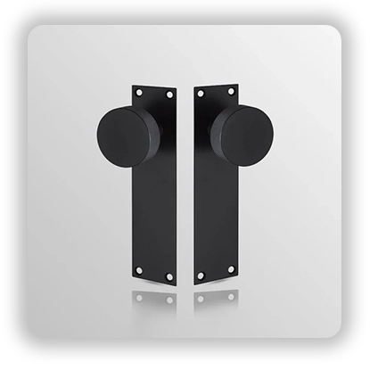 Knurled Knob on Backplate with Matte Black Finish
