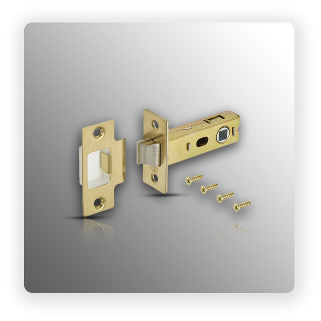 Satin Brass Door Latch 76mm / 57mm Backset