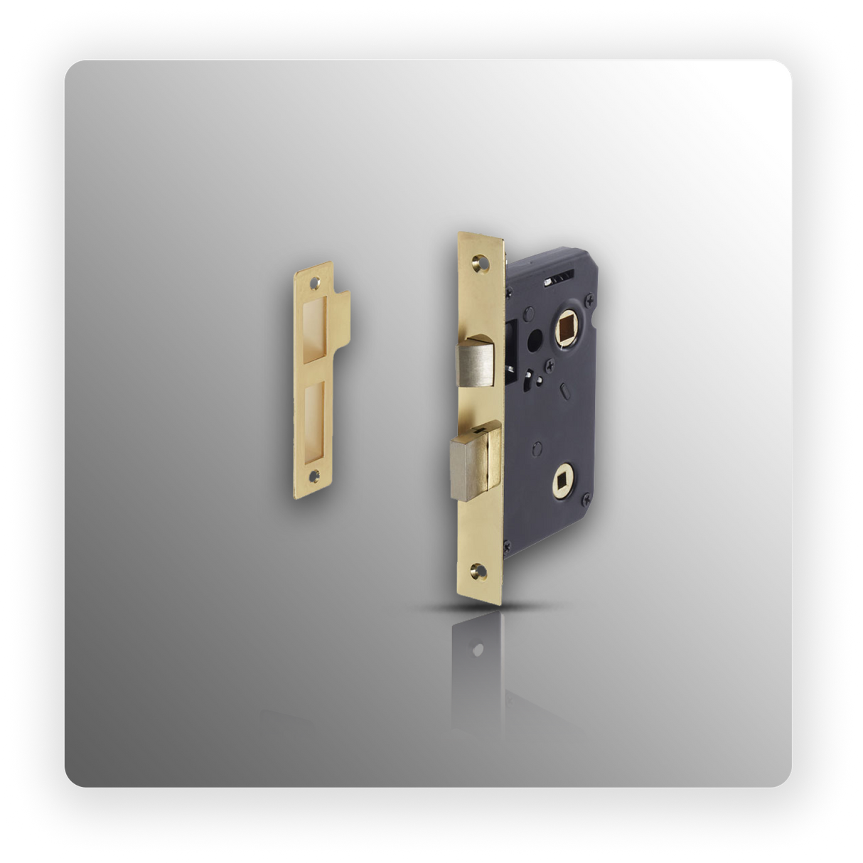 Polished Brass Bathroom Door Lock 63mm / 45mm Backset