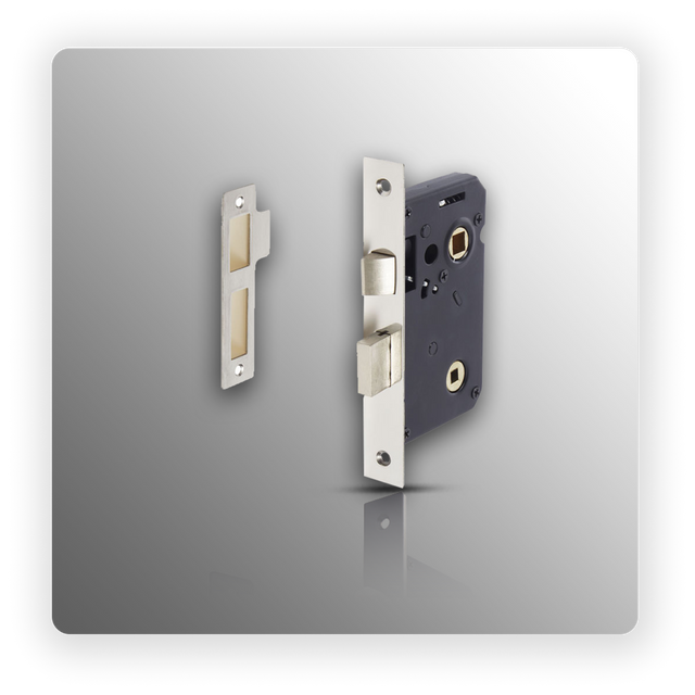 Polished Stainless Steel Bathroom Mortice Lock 63mm / 45mm Backset