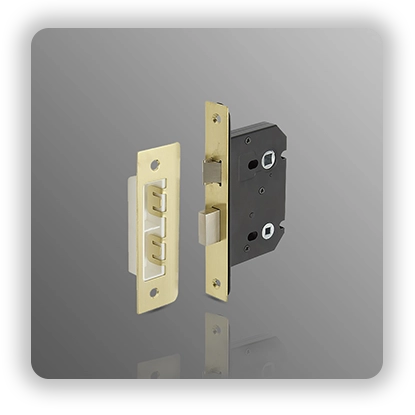 Satin Brass Bathroom Mortice Lock 63mm / 45mm Backset