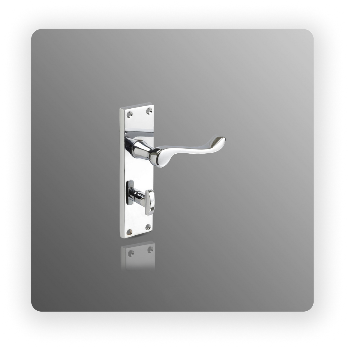 Scroll Lever Bathroom Door Handles on Backplate with Thumb Turn