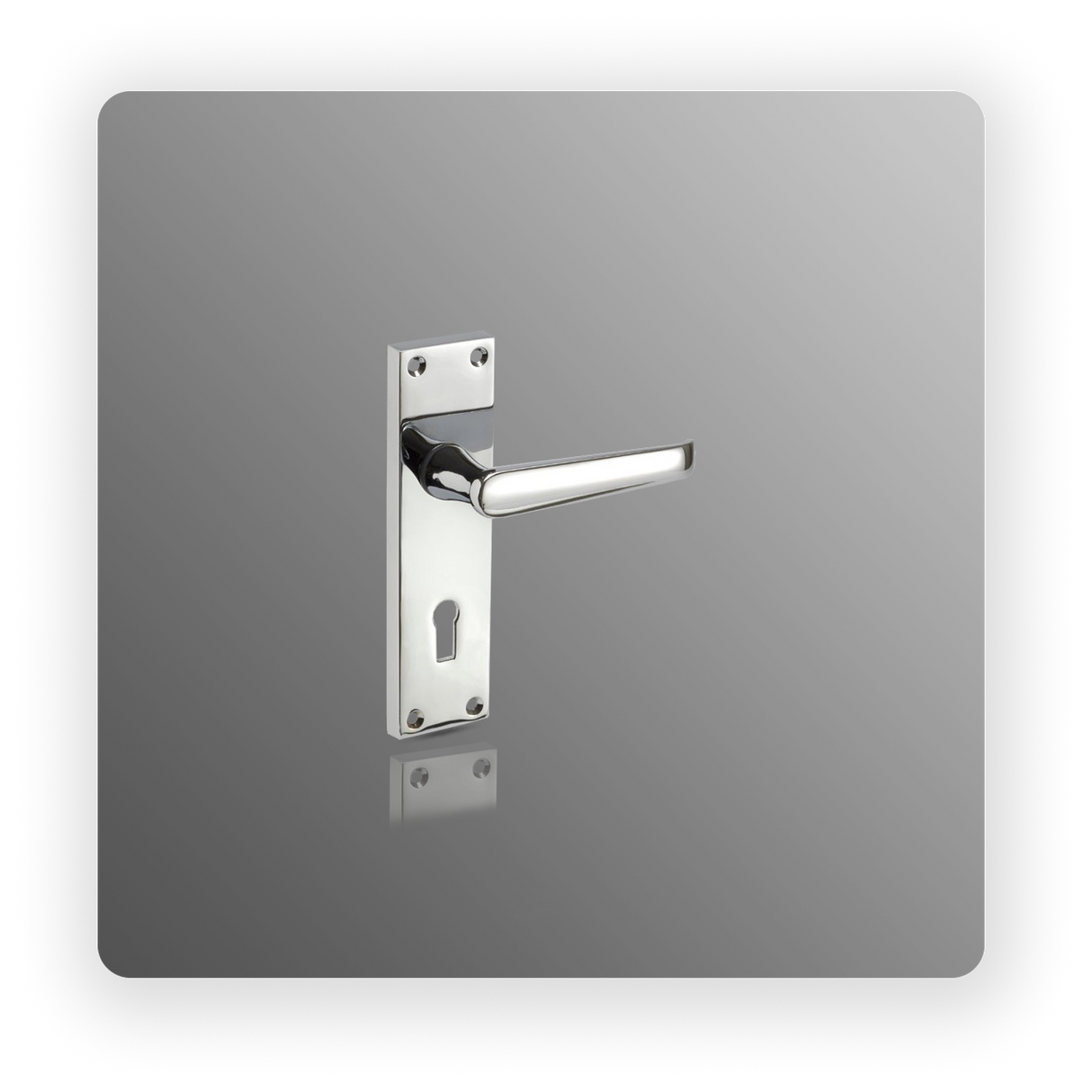Traditional Door Handles with Straight Lever on Lock Backplate