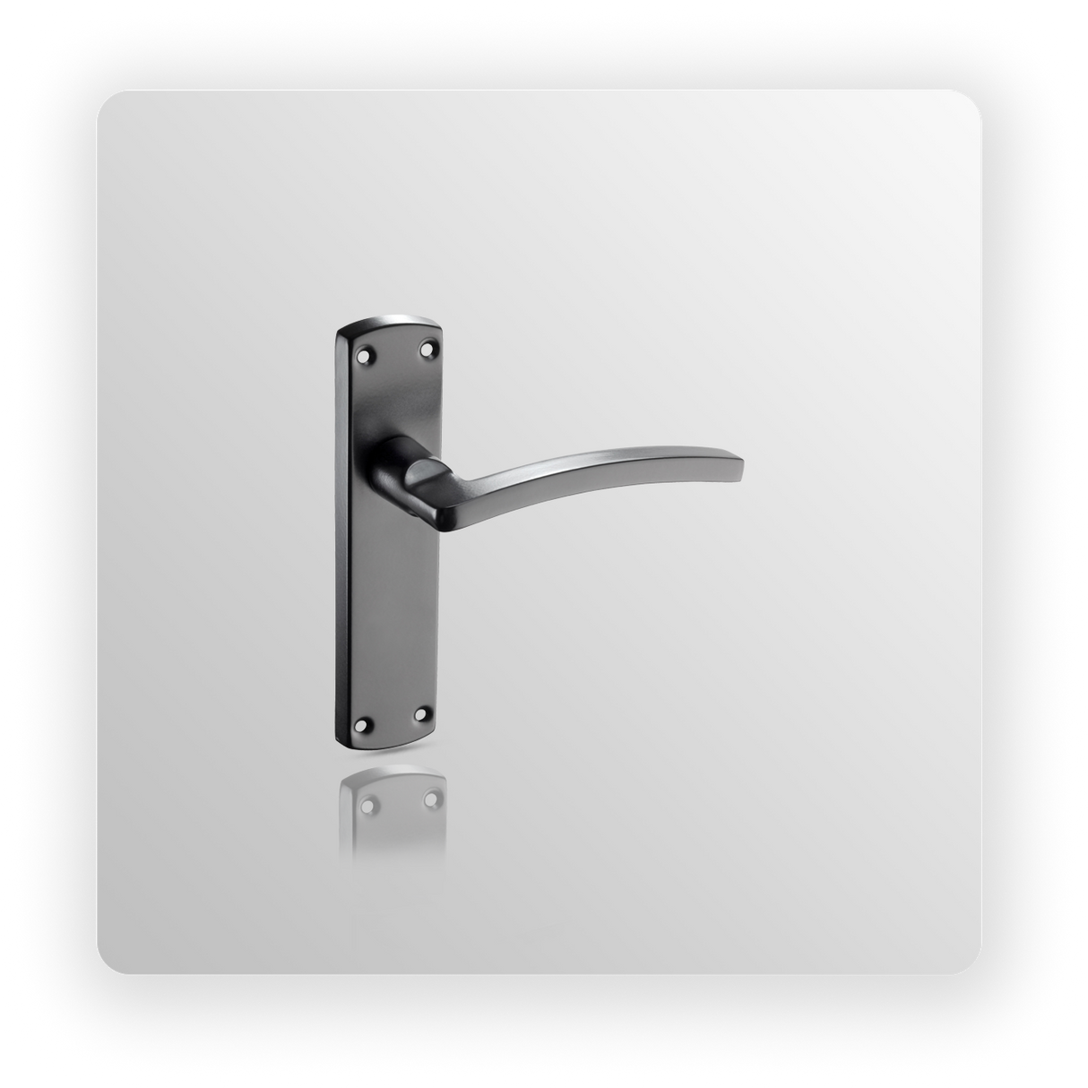 Black Door Handles with Black Lever Handles on Backplate