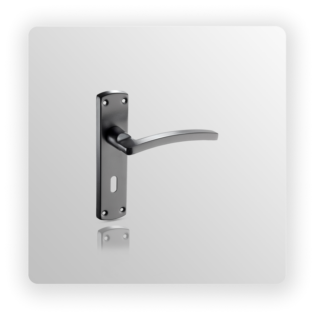 Black Internal Door Handles with Black Lever Handles on Lock Backplate