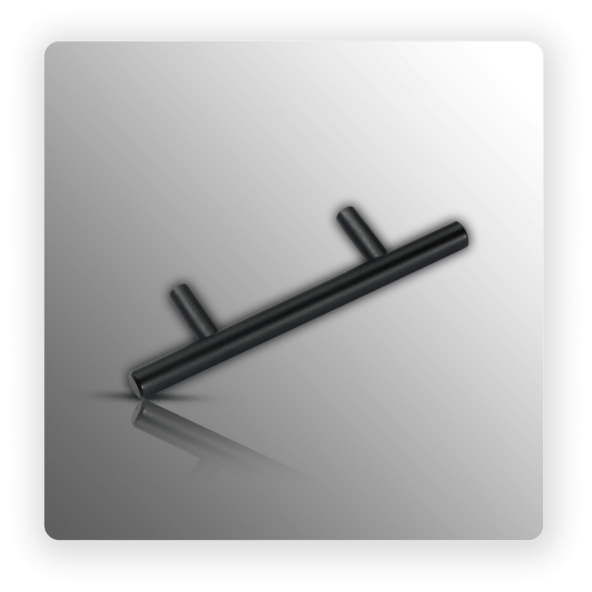 Black Drawer Handles with 64mm Centres in T-Bar Design