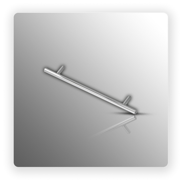 T Bar Kitchen Cabinet Door Handles Polished Chrome - 160mm Centres