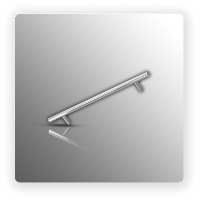 T Bar Kitchen Cabinet Door Handles Brushed Chrome - 160mm Centres