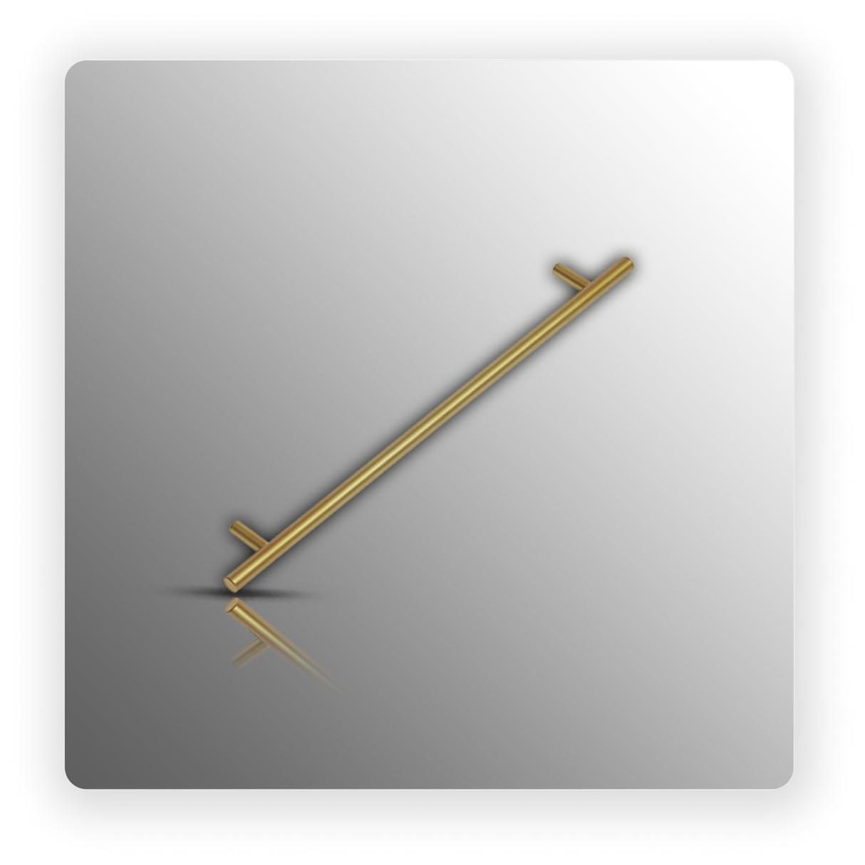 Satin Brass Cupboard Handles with 256mm T-Bar Design