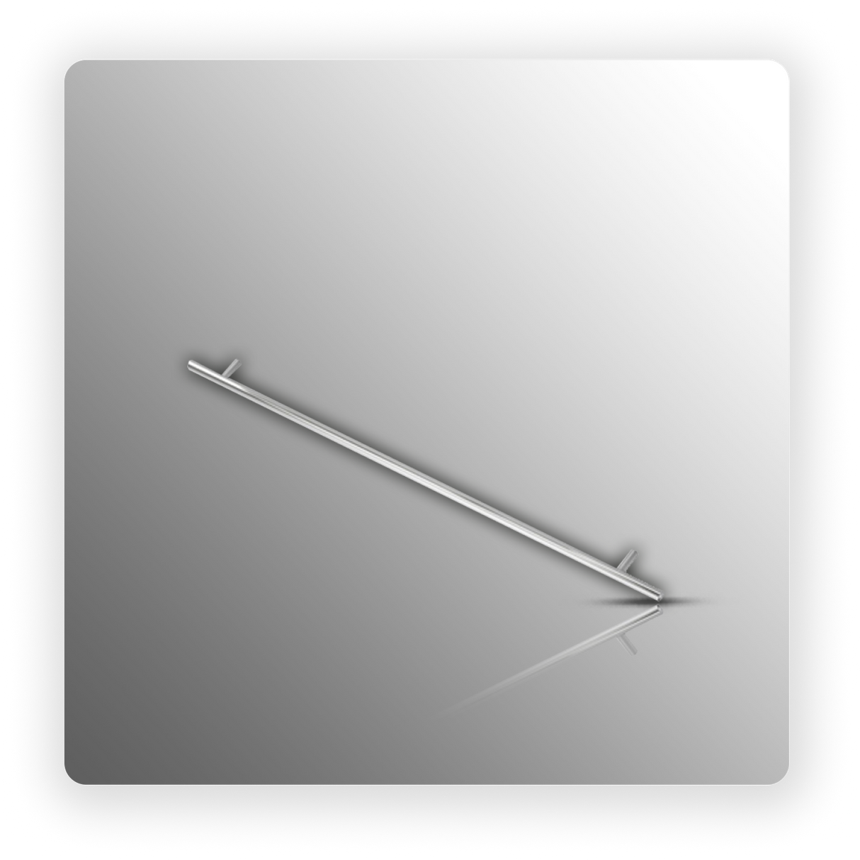 T Bar Kitchen Cupboard Door Handles Brushed Chrome - 416mm Centres