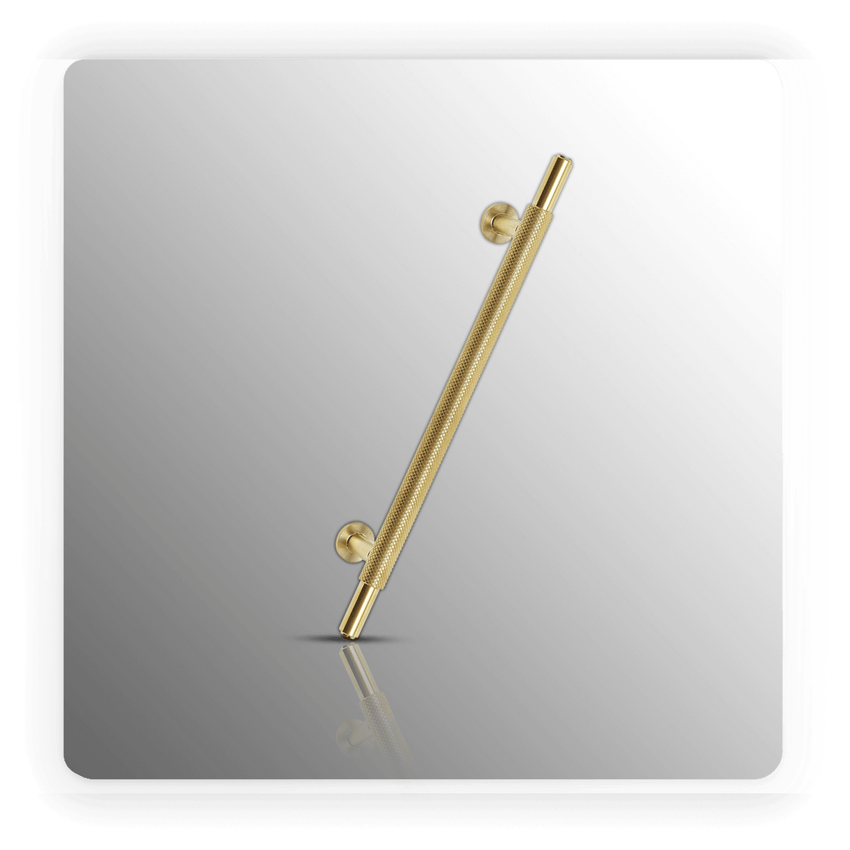 Knurled Cabinet Handles in Satin Brass 128mm
