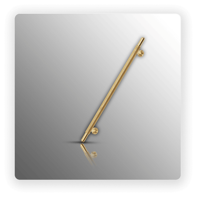 Knurled Cabinet Handles in Satin Brass 192mm