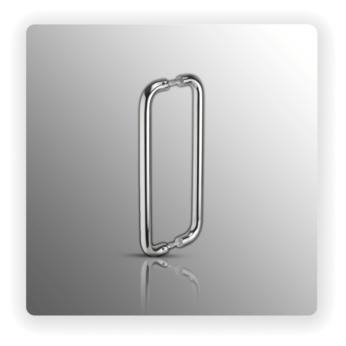 Door Pulls D Shaped Back to Back Pull Handles Polished Finish - 400mm Centres
