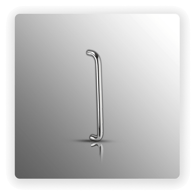 D Pull Door Handles 400mm Centres with Polished Finish