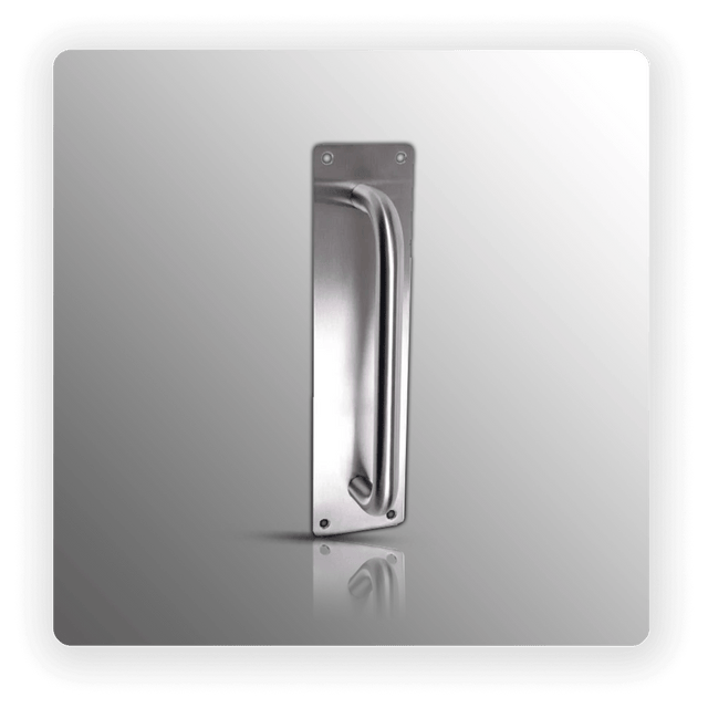 Pull Handle on Plate with Satin Finish 450mm x 75mm