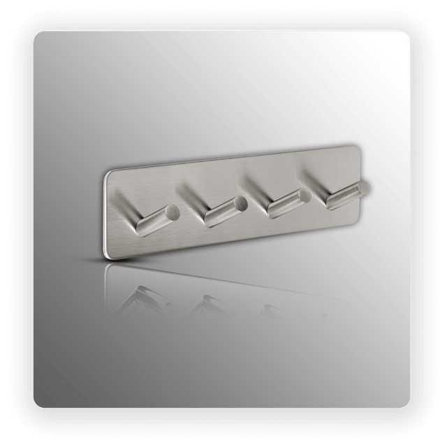 Stick on Bathroom Hooks for Robes and Towels Brushed Stainless Steel Finish