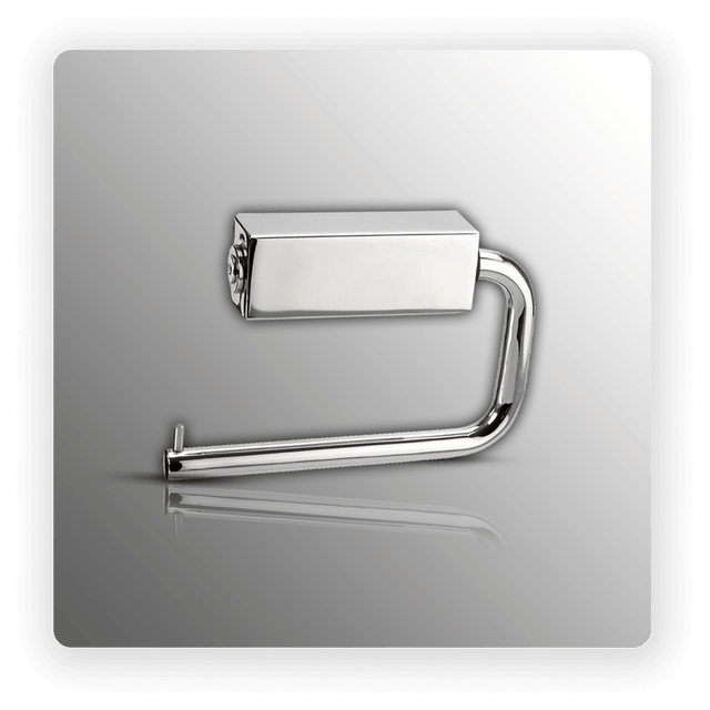 Modern Toilet Roll Holder in Polished Stainless Steel