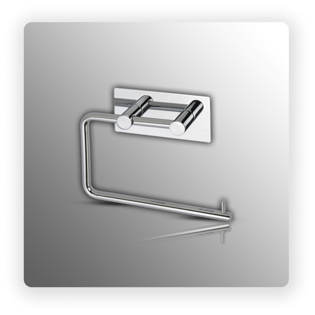 Polished Stainless Steel Stick on Toilet Roll Holder
