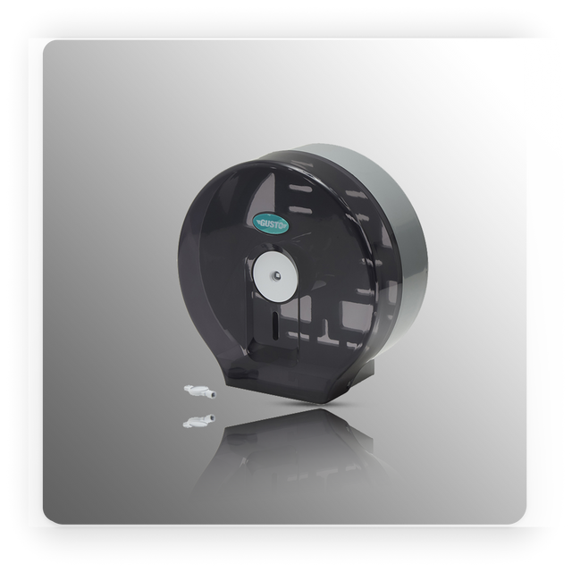 CLEAR BLACK DRUM TOILET ROLL HOLDER 26X27X13