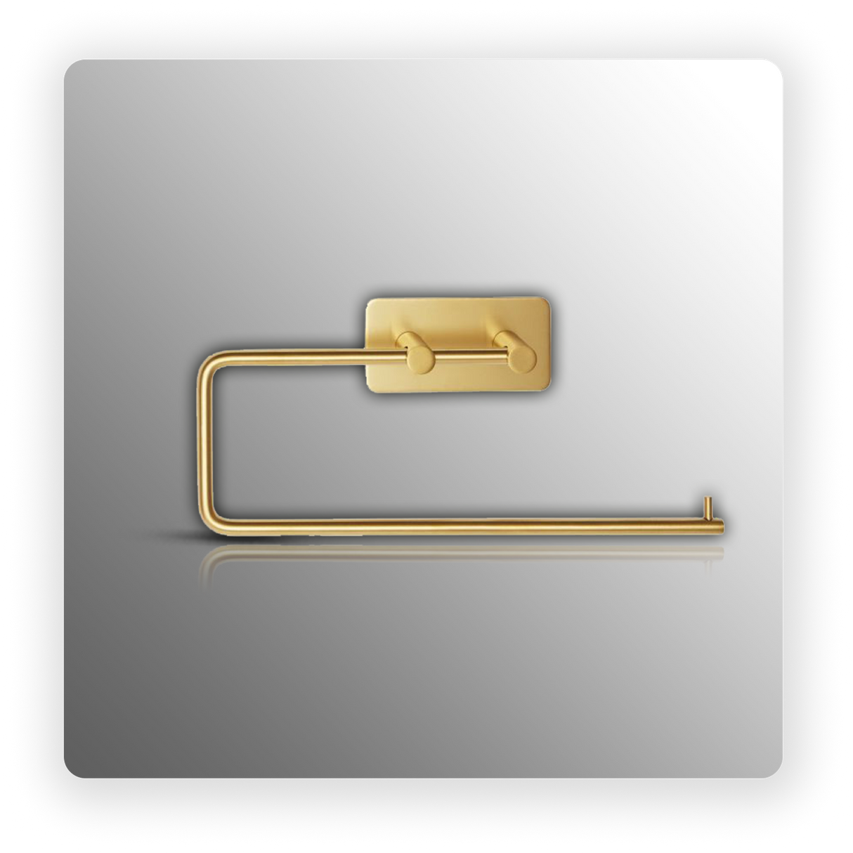 Satin Brass Towel Rail with Self-adhesive Backplate