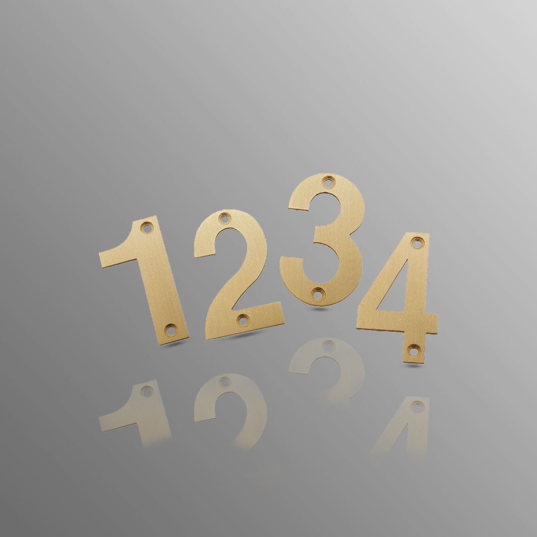 Front Door Numbers 3 Inch Satin Brass Door Numbers 0 - 9