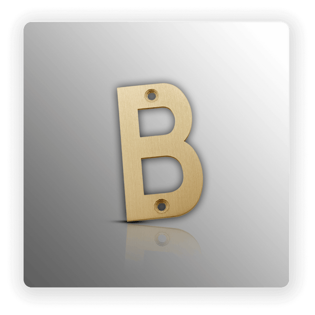 Front Door Letters 3 Inch Satin Brass Letters A - D