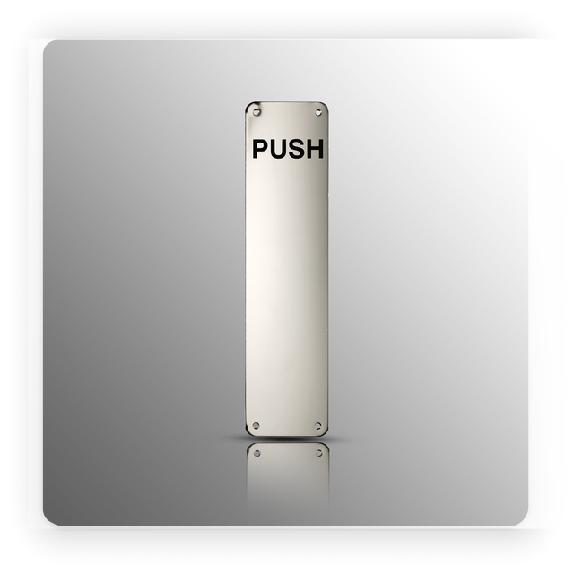 Polished Stainless Steel Door Push Plate 300 x 75mm